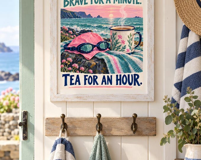 Irish Sea Swim – Funny Ireland Wall Art, A3 Digital Download — presentación de la obra