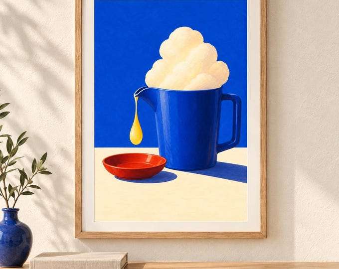 Cloud Measuring Jug Art | The Cloud's Measuring Cup | A2 Printable Digital Download — presentación de la obra