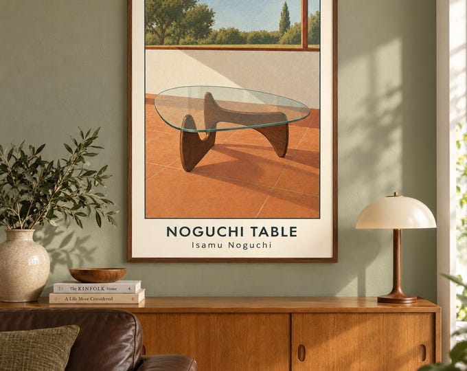 Noguchi Table Art Print, Isamu Noguchi Furniture Poster, A2 Digital Download — presentación de la obra