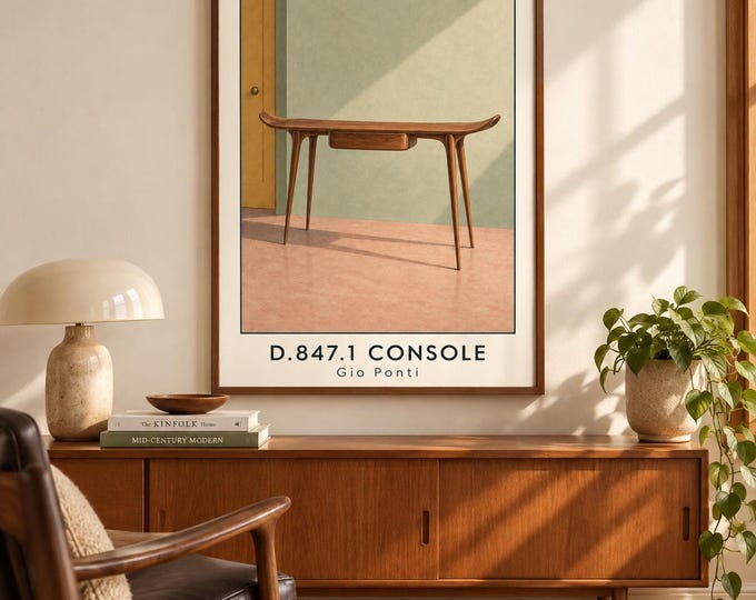 D.847.1 Console Art Print, Gio Ponti Furniture Poster, A2 Digital Download — presentación de la obra