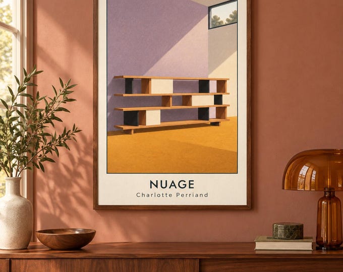 Nuage Art Print, Charlotte Perriand Furniture Poster, A2 Digital Download — presentación de la obra