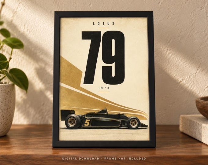 LOTUS 79 1978 Retro Racing Car Poster, A2 Print, Digital JPG — presentación de la obra