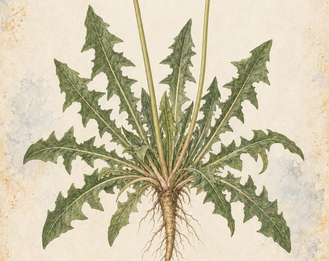 Dandelion Botanical Print, Diente de león Herbarium Art, English & Spanish Plant Poster, Digital Download — presentación de la obra