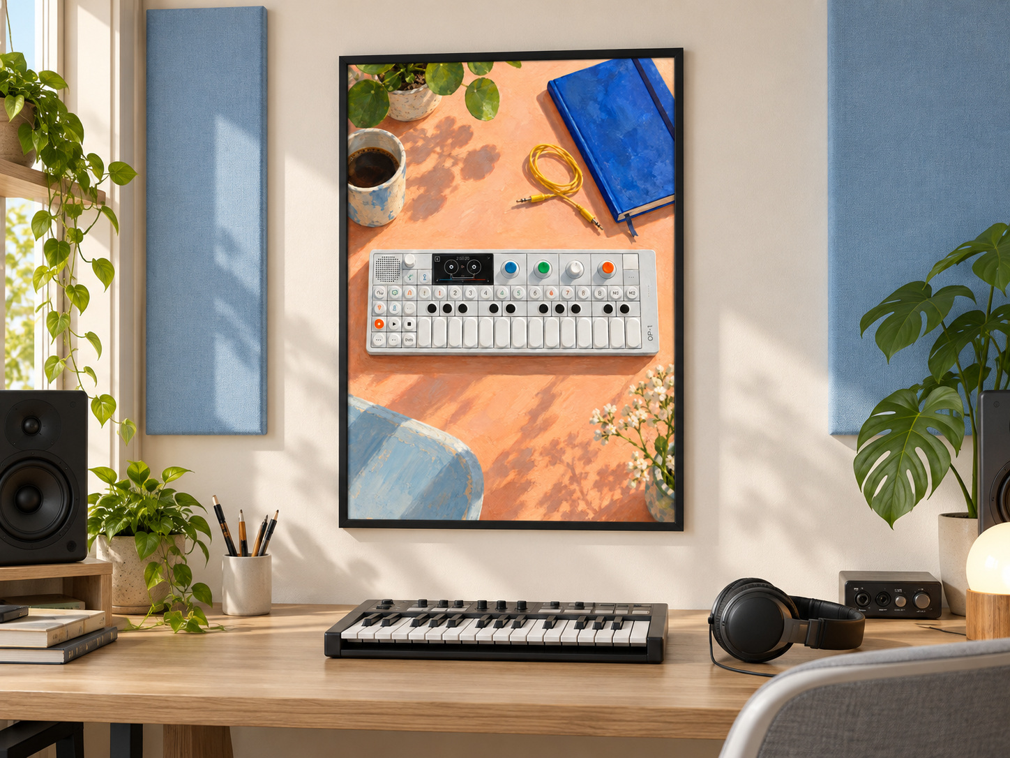 Teenage Engineering OP-1 Wall Art Print, Colourful Synthesizer Poster, A3 Digital Download — presentación de la lámina