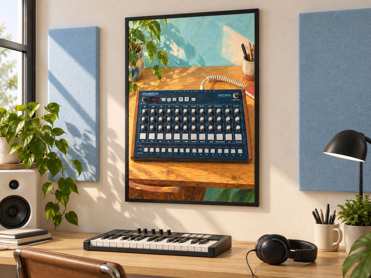 Arturia DrumBrute Wall Art Print, Colourful Drum Machine Poster, A3 Digital Download — presentación de la lámina