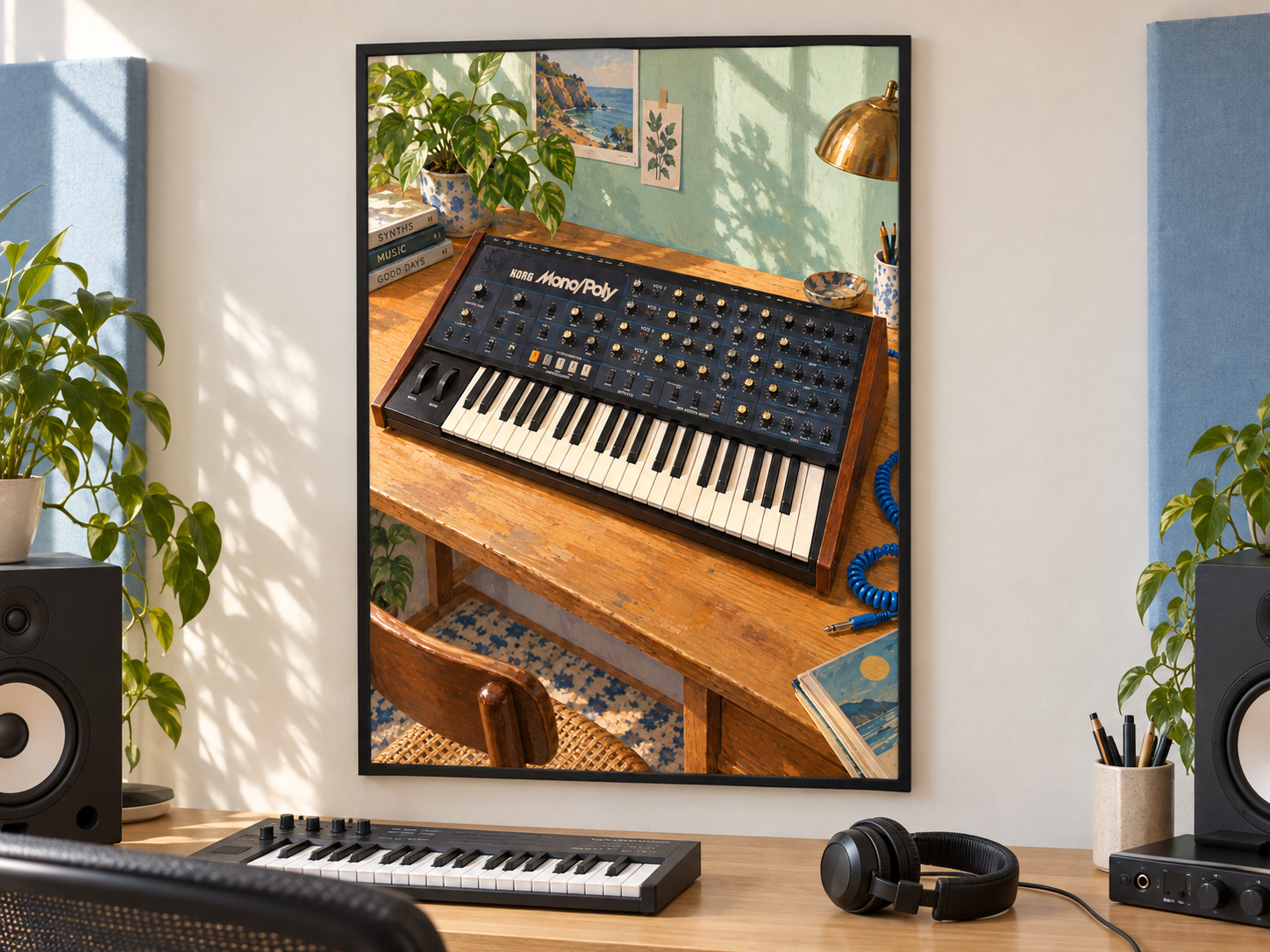 Korg Mono/Poly Wall Art Print, Colourful Synthesizer Poster, A2 Digital Download — presentación de la lámina