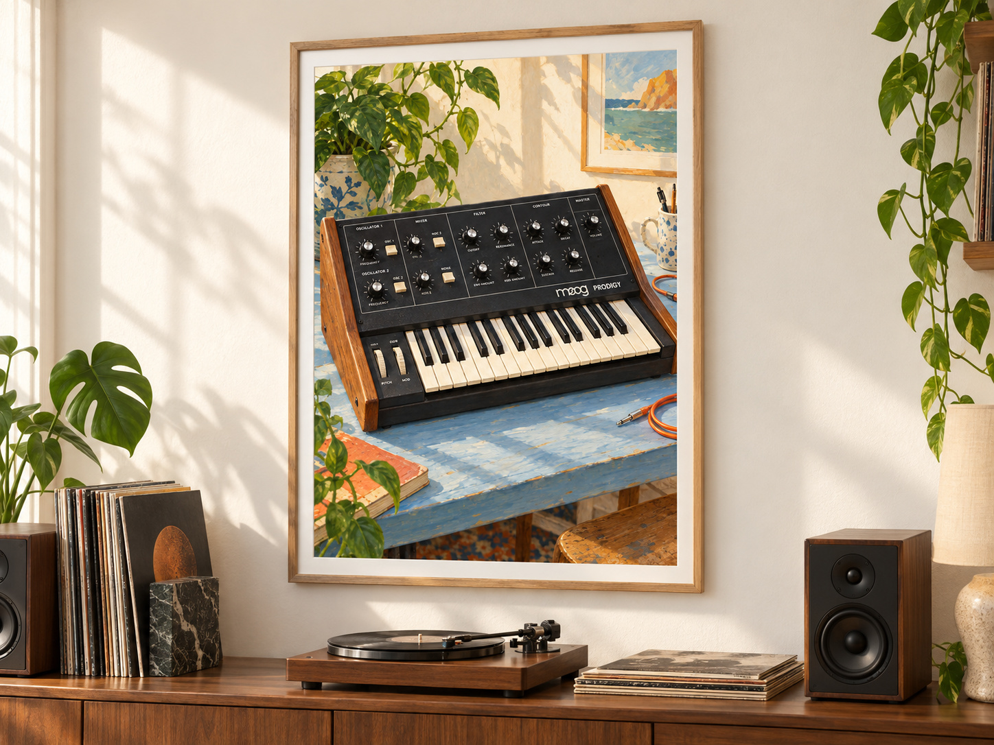 Moog Prodigy Wall Art Print, Colourful Synthesizer Poster, A2 Digital Download — ambiente 2